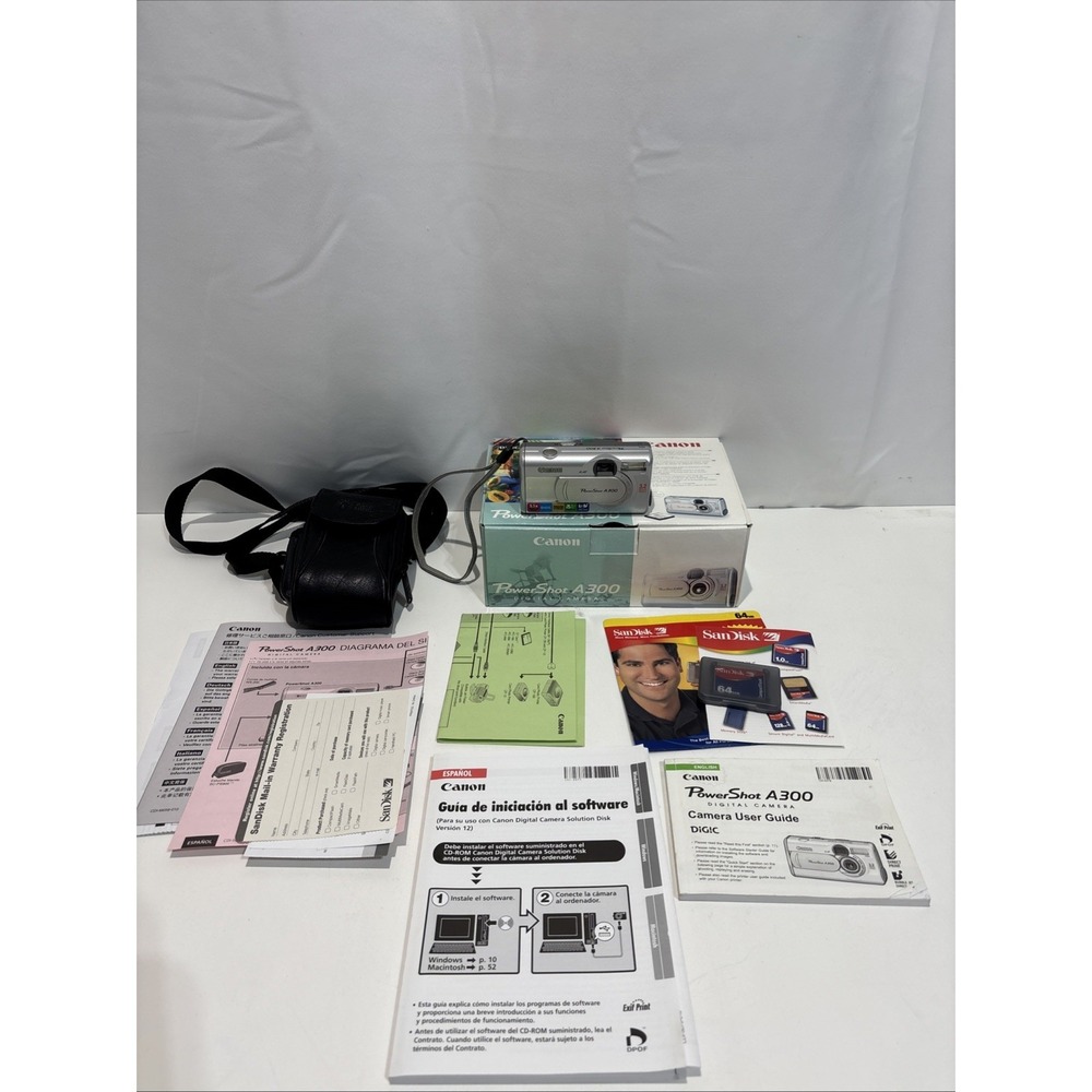 Canon PowerShot A300 3.2MP Digital Camera 5.1x Digital Zoom Working Case